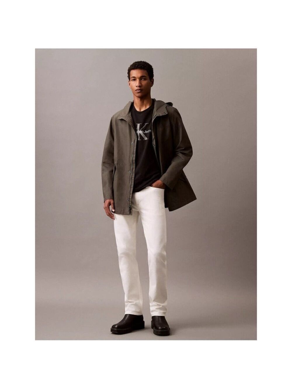 Calvin Klein Cotton Nylon Lightweight Coat size large